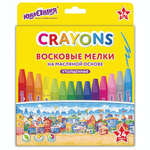 Мелки восковые 24цв. "Домики" масляная основа, утолщенные (ЮНЛАНДИЯ)