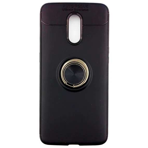 Чехол AUTO FOCUS (с держателем кольцом) OnePlus 6T (Black)