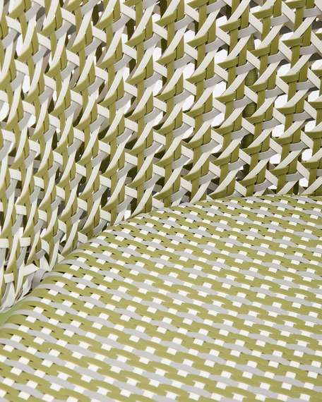 Подвесное кресло Saliga зеленого цвета из алюминия и искусственного ротанга