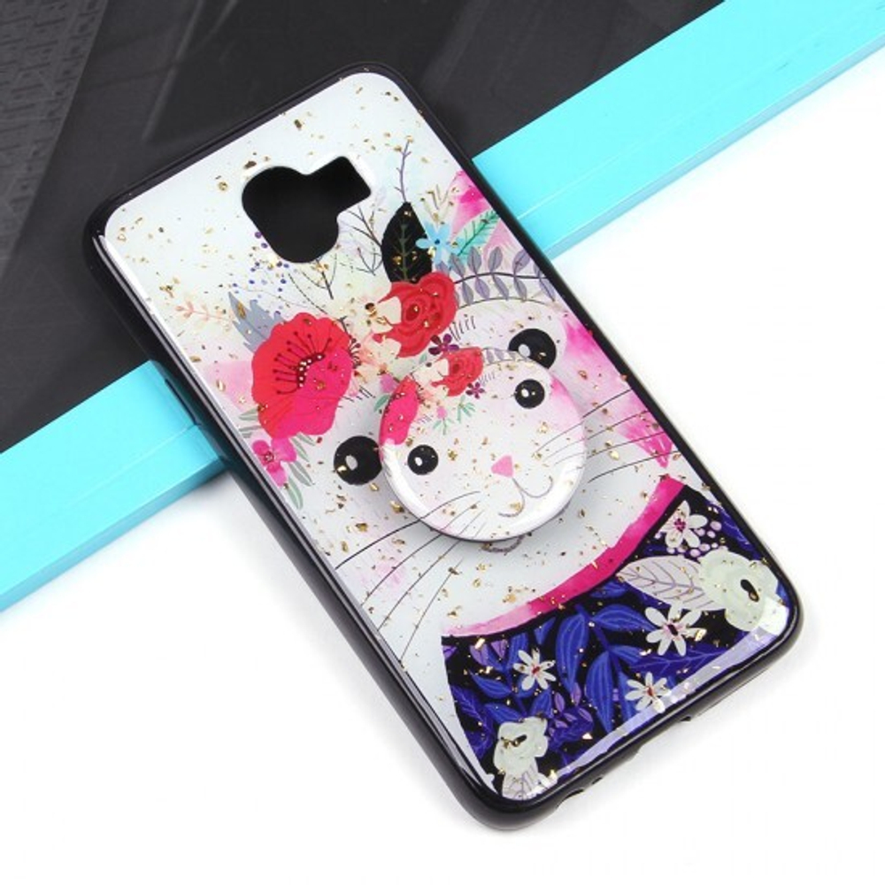 Чехол ТПУ с попсокетом для Samsung Galaxy J4 (2018), 010896