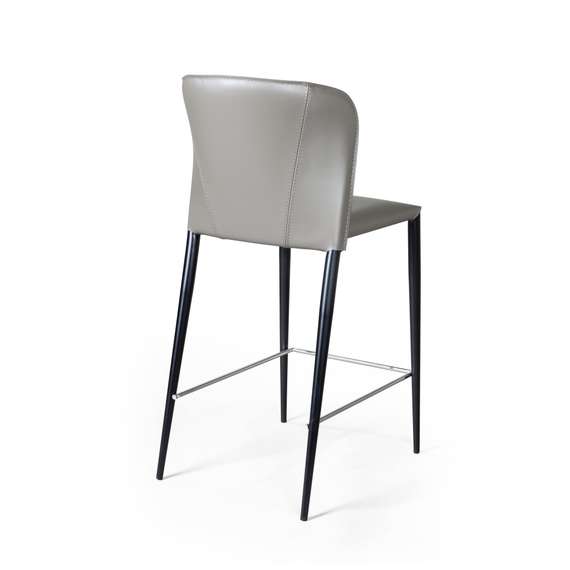 Полубарный стул Albert серо-коричневая кожа