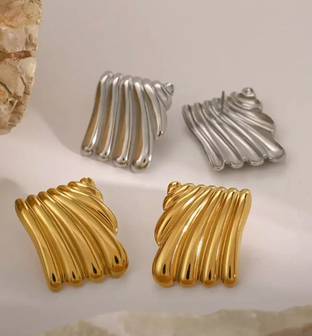 Серьги золотые Слой, Золотые