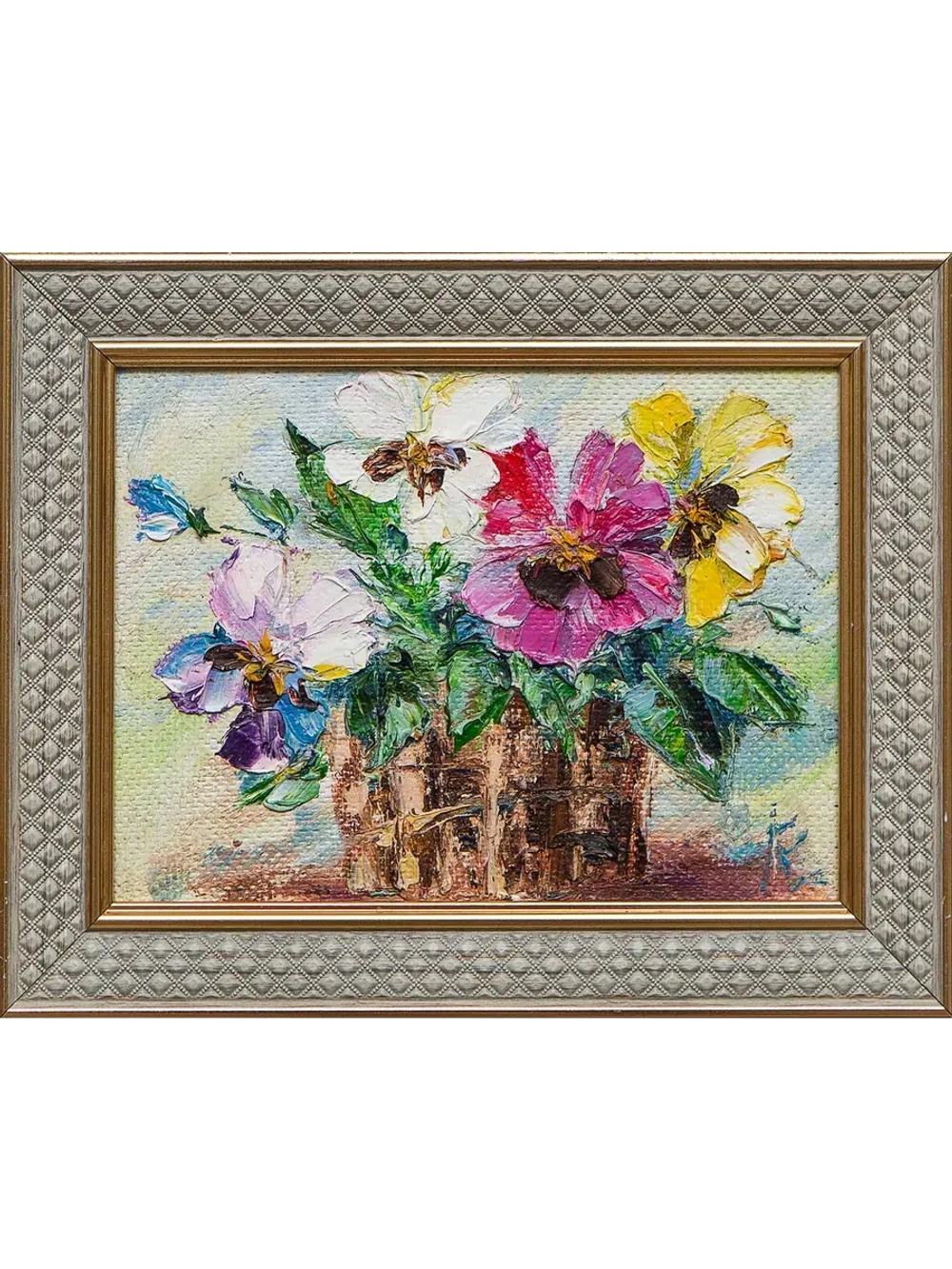 Картина маслом «Виолы» Евсеева