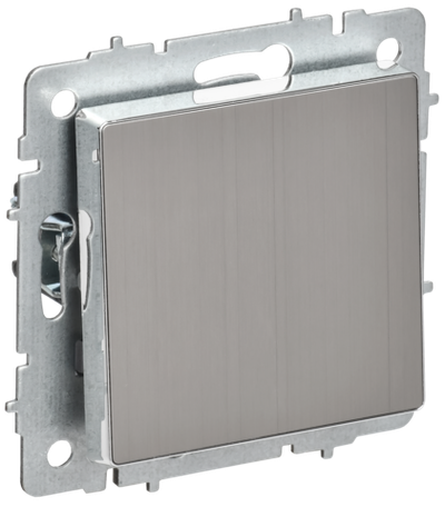 BRITE Выключатель 1-клавишный самовозвратный 10А ВС10-1-4-БрГН металл хром/никель IEK