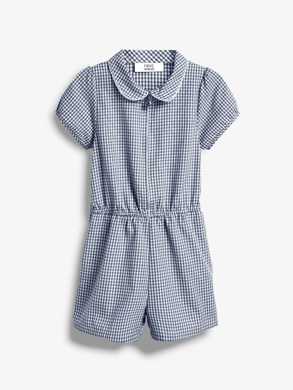 Комбинезон школьный на молнии для девочки Next 538-221, Темно-синий, Белый