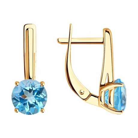 Серьги из золота с топазами