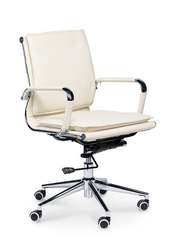 Кресло офисное  Харман LB  (ivory) хром  слоновая кость экокожа