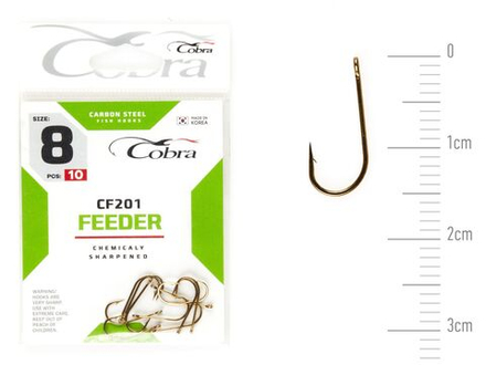 Крючки Cobra Feeder Classic CF201, размер №8, упаковка 10 шт.