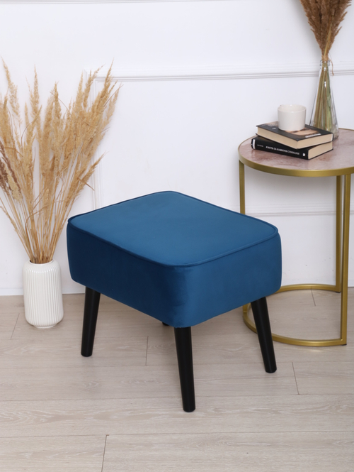 Пуф "Donatello"антивандальный велюр Denim/венге. Для кухни, прихожей, салона красоты, офиса. 53х41х44см