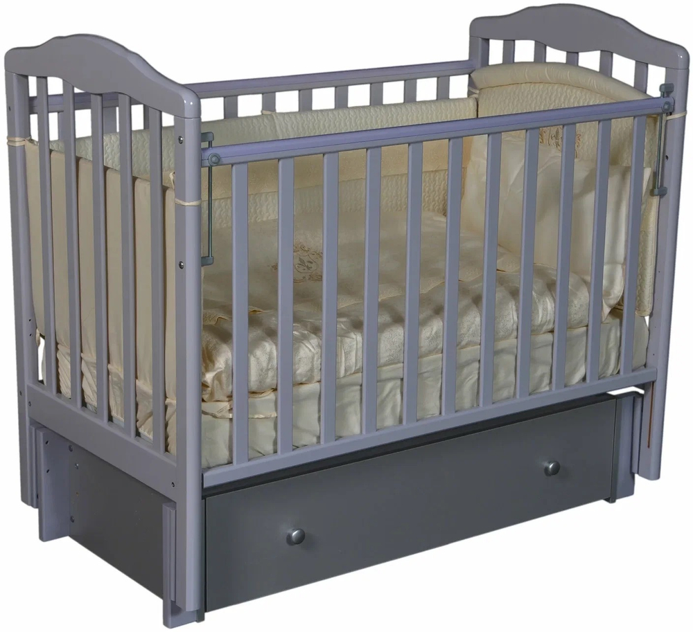 Кроватка детская Антел Алита 4/6 (серый) маятник универсальный, ящик