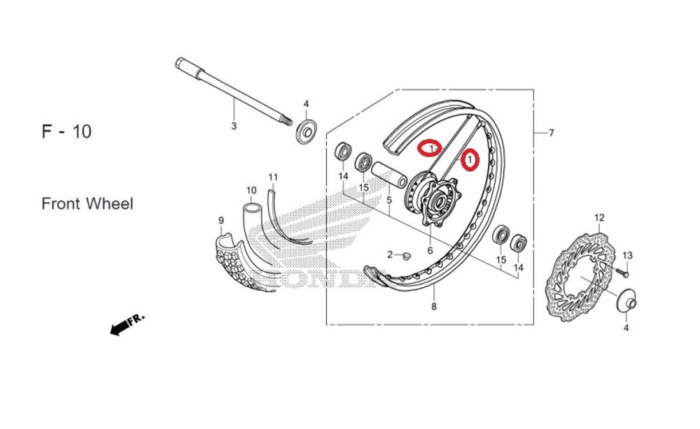 06440-KZZ-900. SPOKE SET, FR.