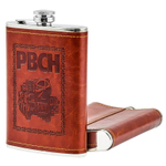 Цельнометаллическая фляжка в коже с оттиском "РВСН"