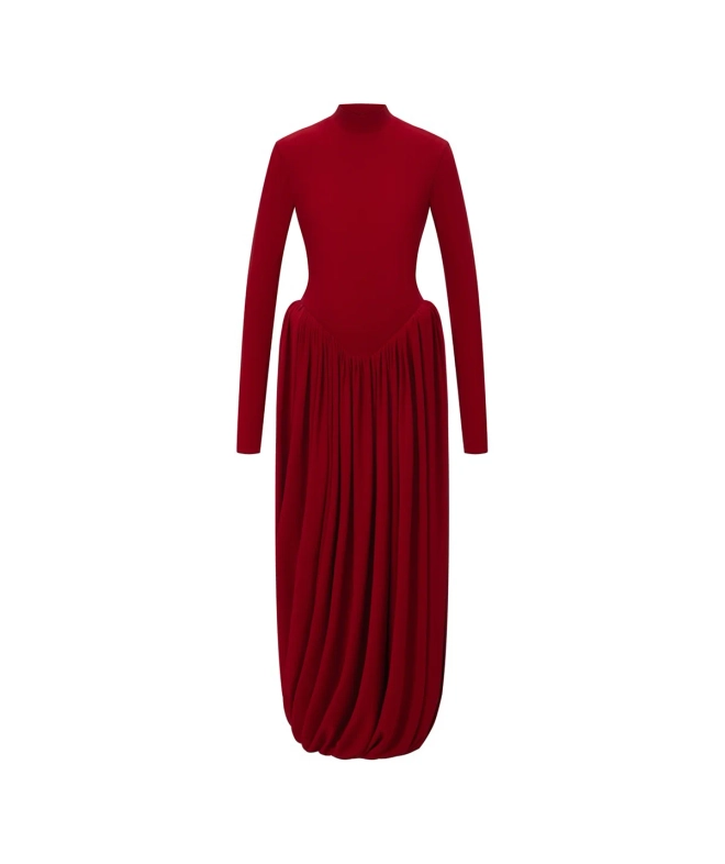 Платье с открытой спиной с буфами