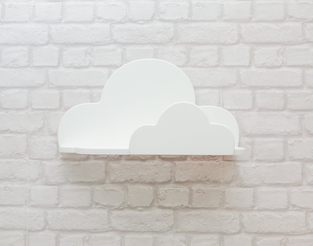 Полка Облако МДФ белый/белый