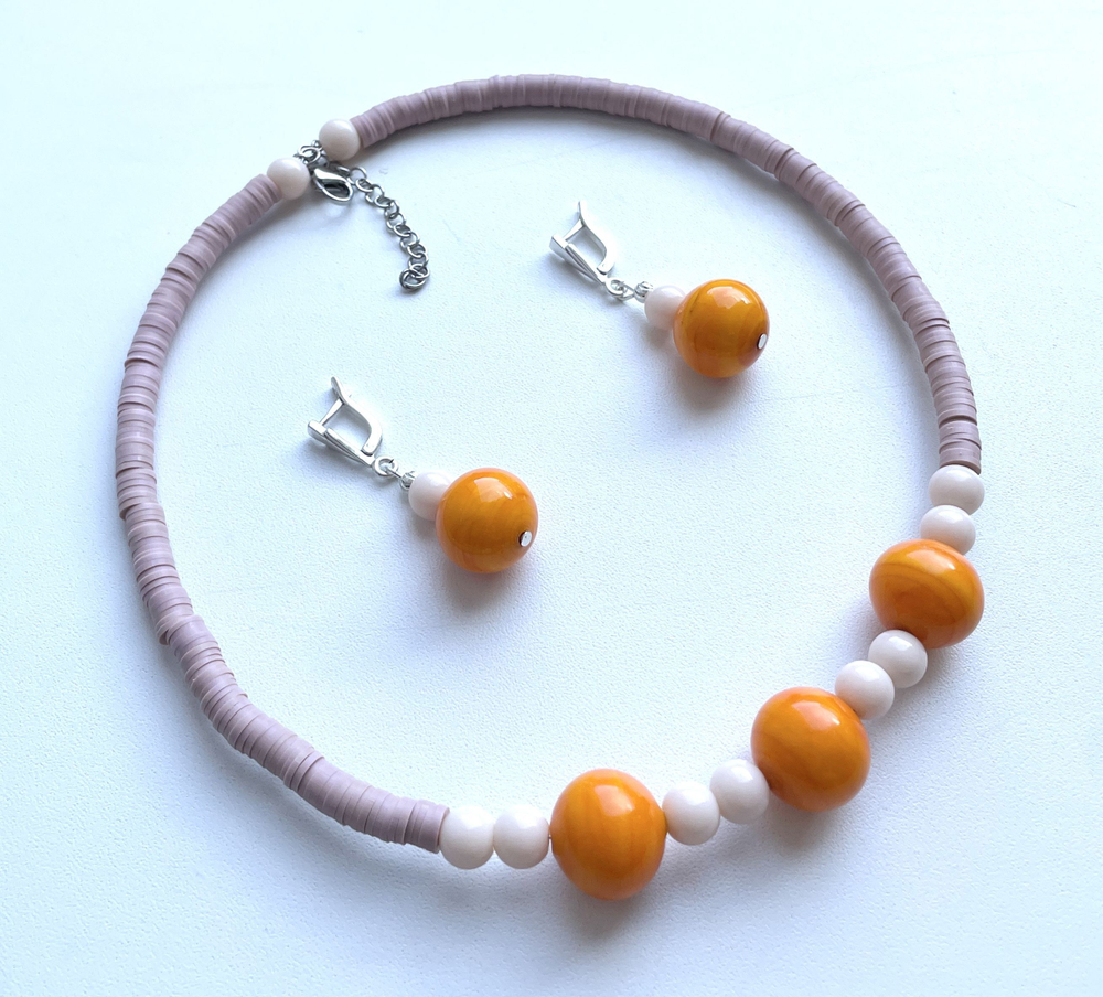 Комплект украшений из муранского стекла