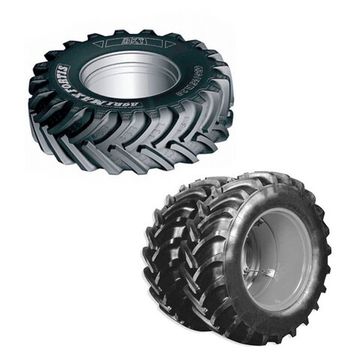 Комплектные колеса дуальные с тракторной шиной AGRIMAX V-FLECTO, FARMAX, FORTIS