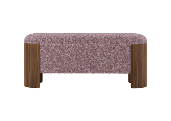 Банкетка Lagom 100 см (пыльная роза мех, орех)