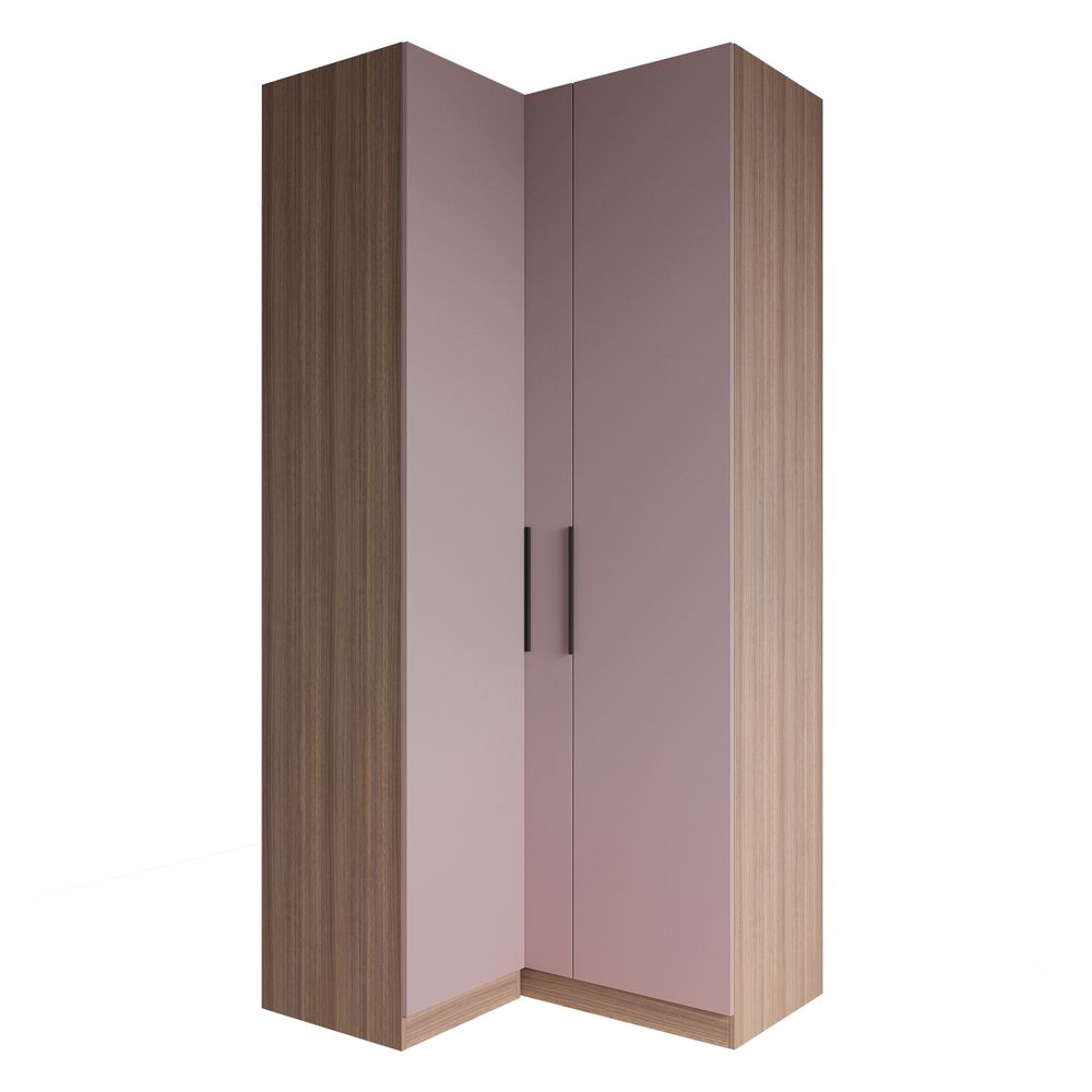 МС Роза Шкаф угловой 1100 Орех Франклин/Ройс Пудра Скин, ДСВ Мебель