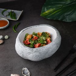 Салатник 600 мл 22,5*18,5 cм h8 cм Stone White Matt New Taiga P.L. [1]