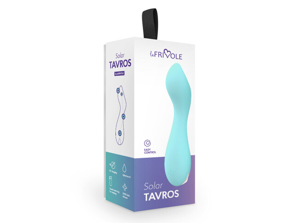 Мини вибратор Tarvos, цвет Аквамарин (SOLAR) (Цвет: голубой)