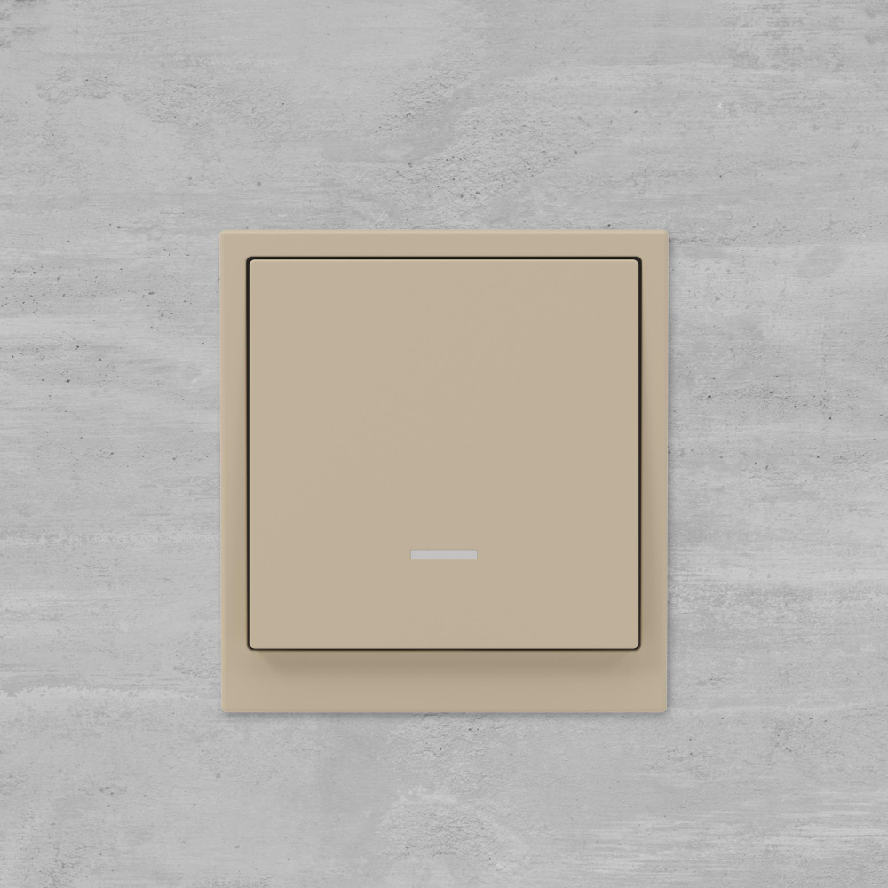 Выключатель одноклавишный с подсветкой, KANT, ванильный марципан