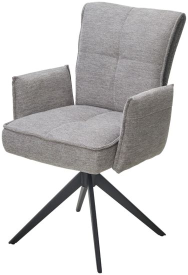 Стул PONCE 360 град. поворот. Brego-07 Серый, ткань/ XD841-16 Серый, букле/ Черный