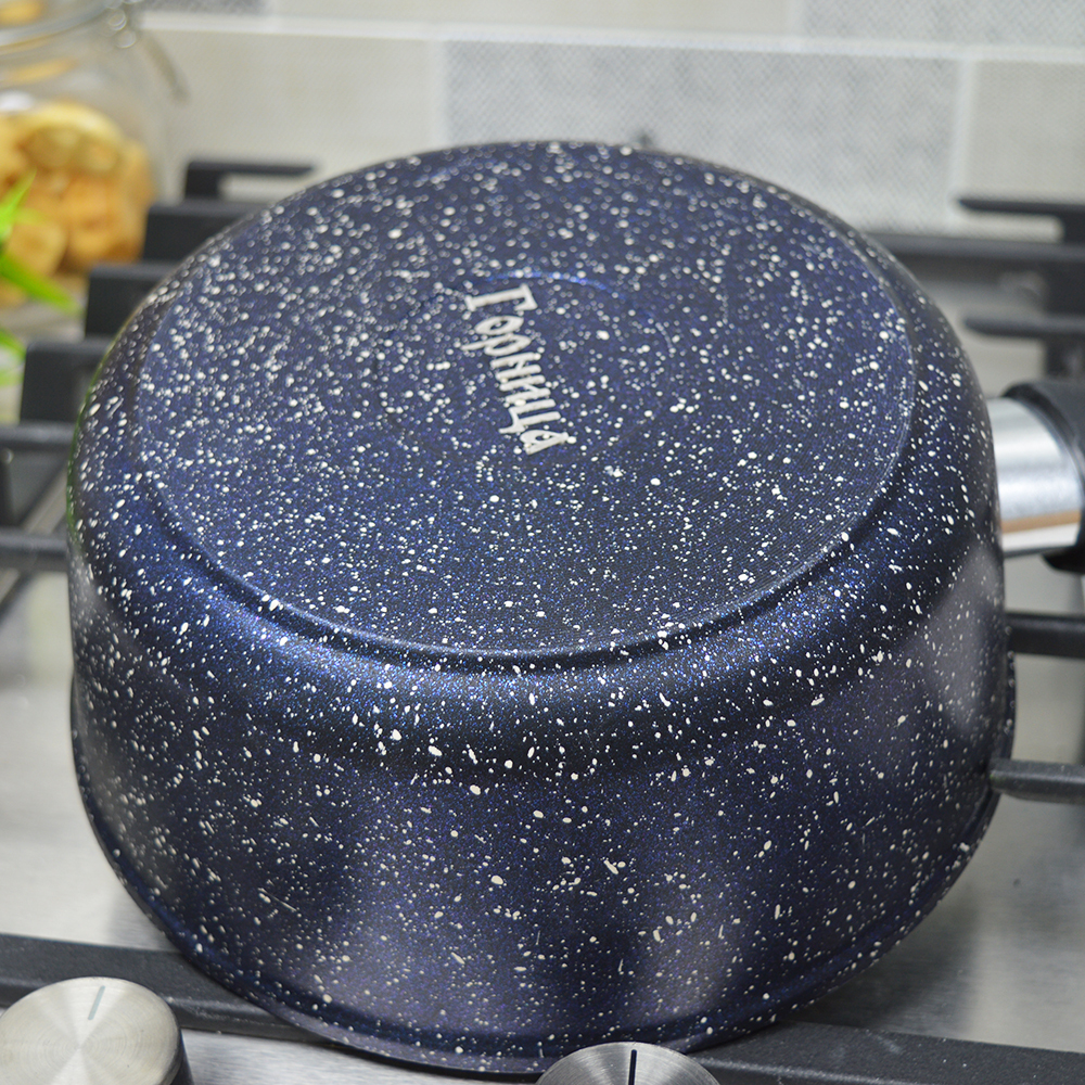 Ковш 1,5л Сияние Blue со стеклянной крышкой, кш1811Bl