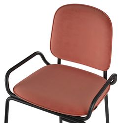 Стул полубарный Ror, 2 Frame, велюр, черный/темно-красный