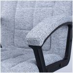 УЦЕНКА-Кресло руководителя Helmi HL-E89 "Blocks" LUX, ткань SY светло-серая, мягкий подлокотник, хром