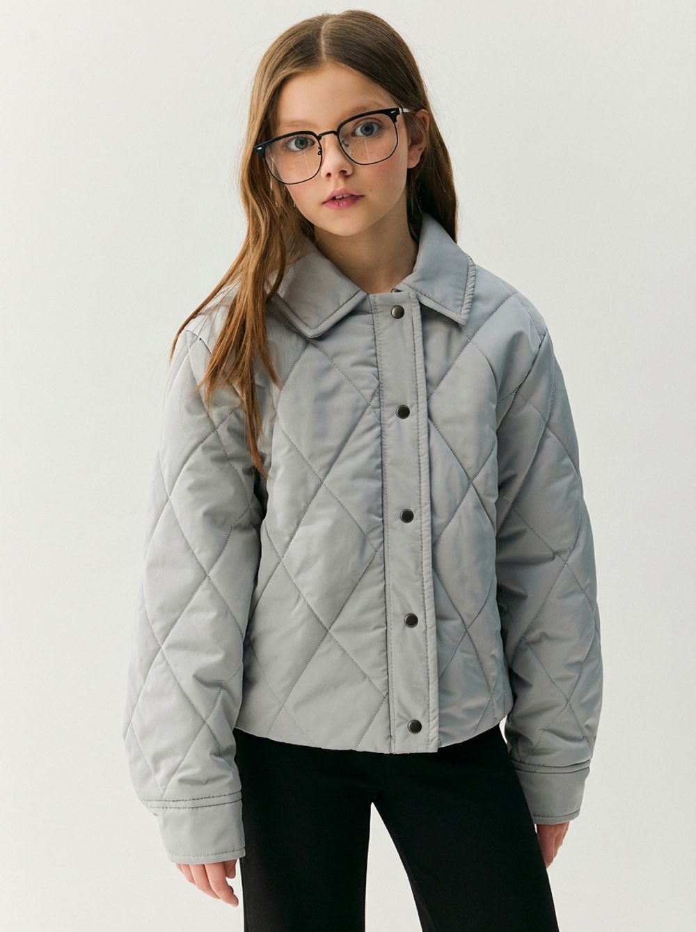 Куртка стеганая укороченная "Серебро" 7+