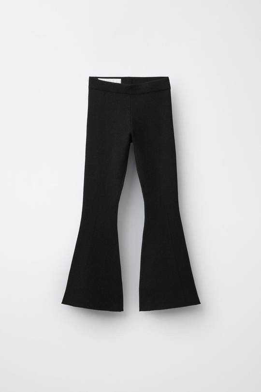 ZARA ЛЕГИНСЫ FLARE В РУБЧИК, ЧЕРНЫЙ