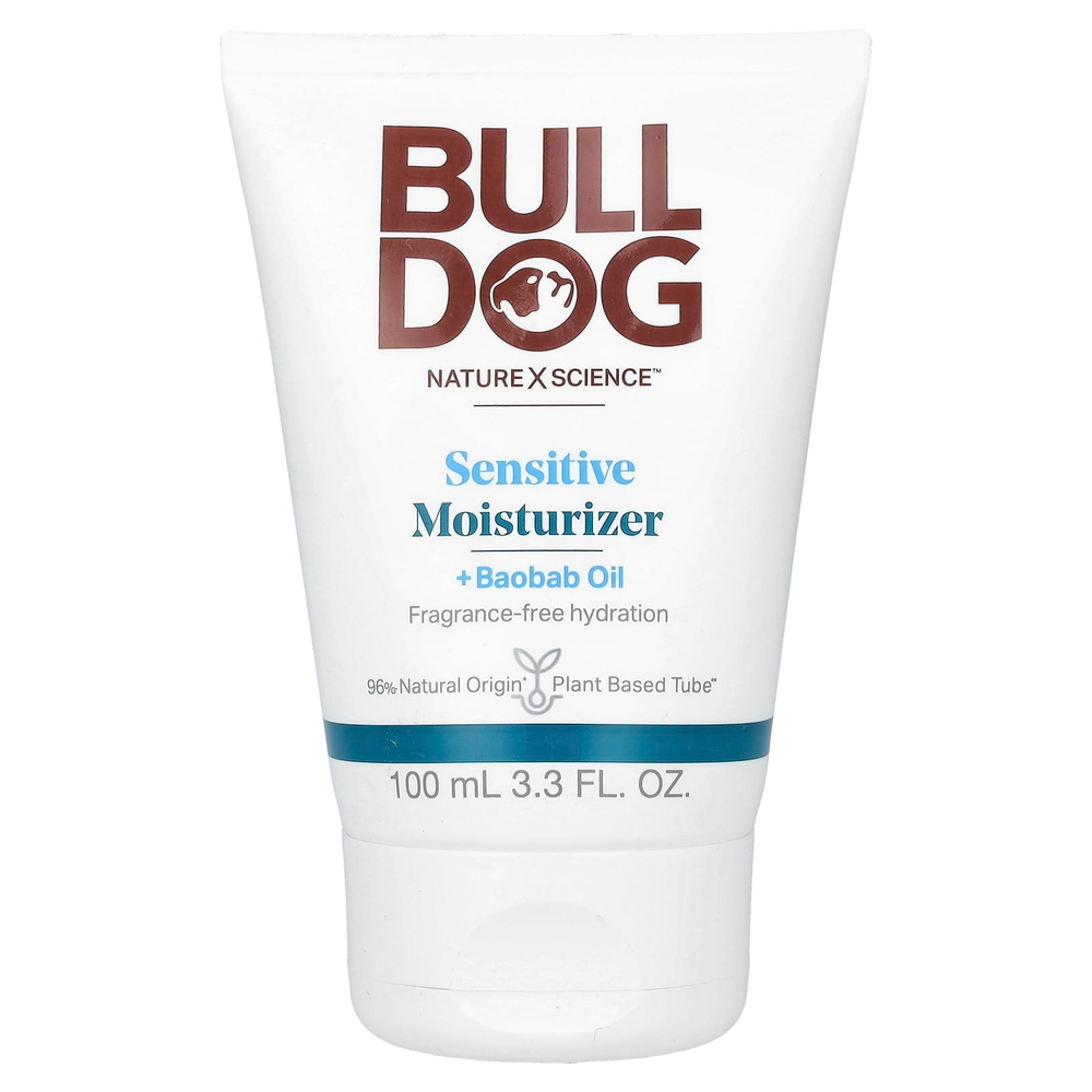 Bulldog Skincare For Men, увлажняющий крем для чувствительной кожи, без отдушки, 100 мл (3,3 жидк. унции)
