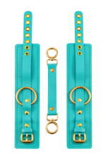 Голубые однослойные кожаные оковы (Цвет: голубой)