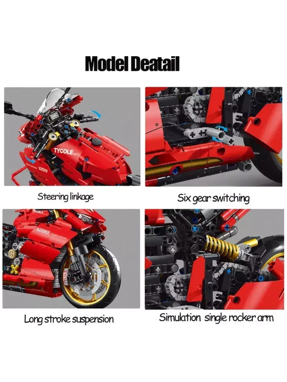 Конструктор Мотоцикл Ducati 1299 Panigale 1809 деталей