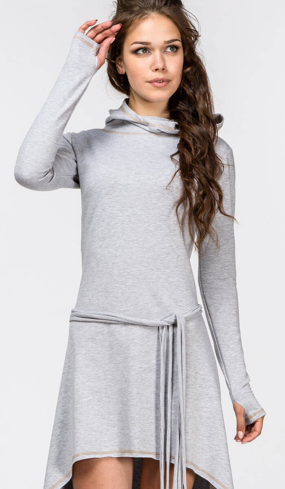 Платье Chintamani с длинным рукавом сер.меланж