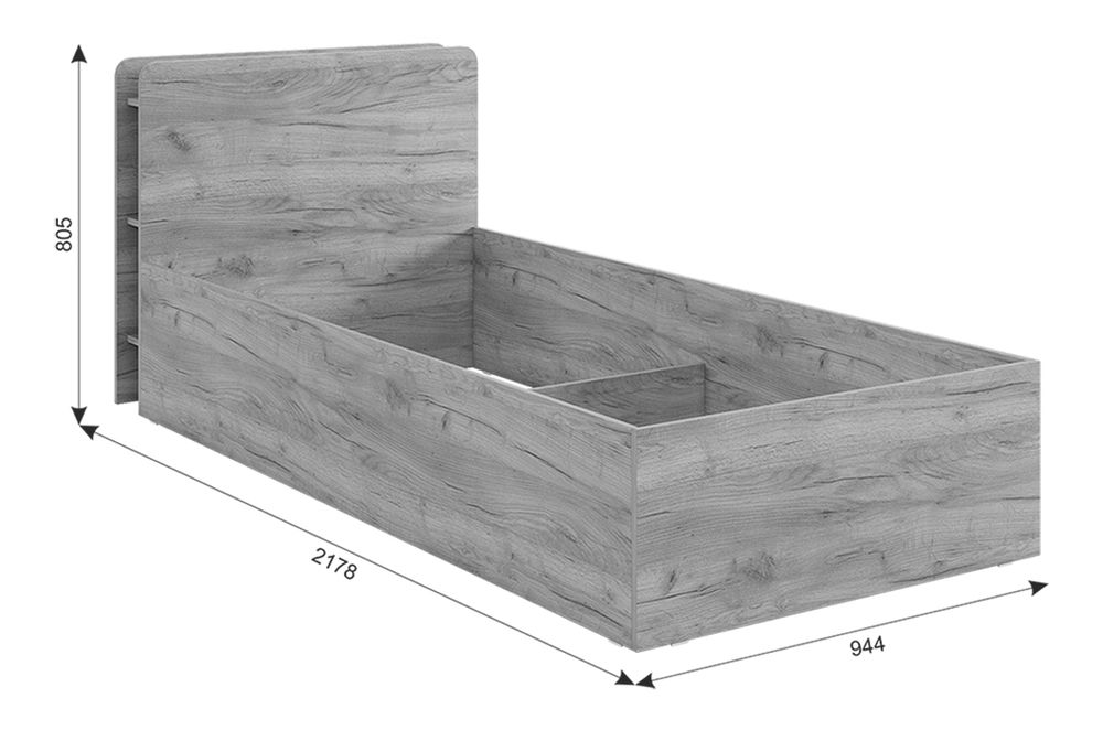 Каркас кровати Юниор 900х2000 (Белое дерево), МФ Мебельсон г. Ижевск