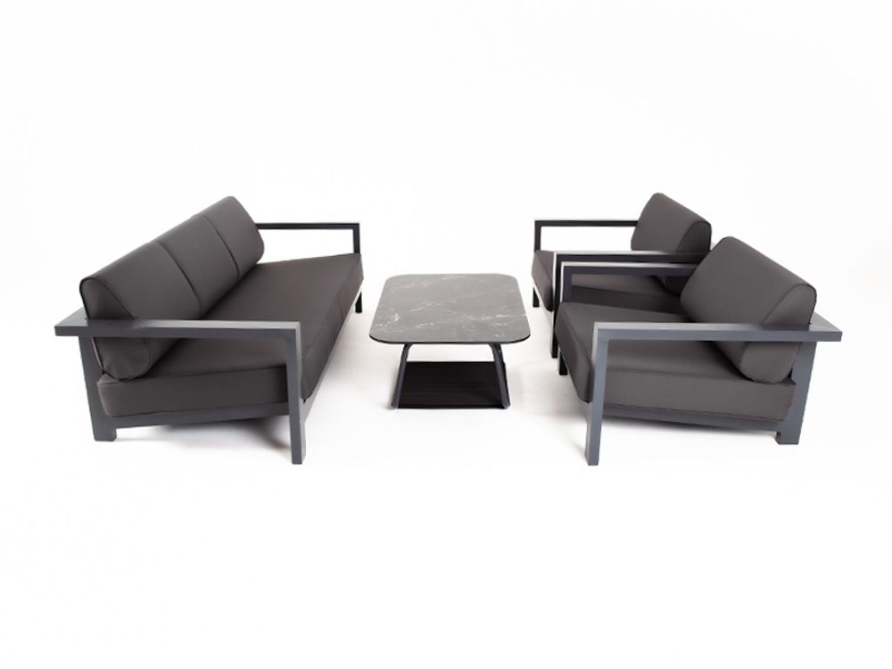 "Гранада" лаунж-зона из алюминия со столиком из HPL