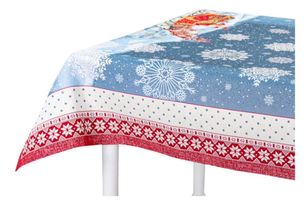 Скатерть прямоугольная 140х260см Mix&Match Home Ночь перед Рождеством синяя