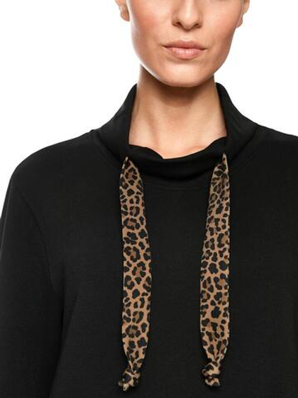 Marc Cain Платье из хлопка с воротником стойкой