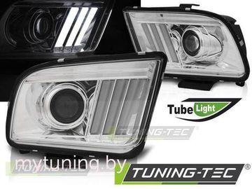 Передние фары chrome tube light для Ford Mustang V