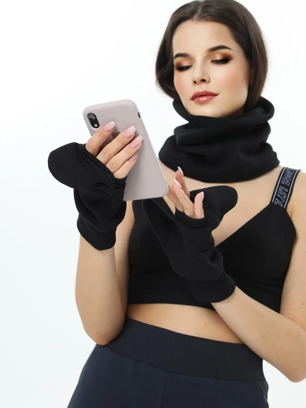 Рукавички-трансформеры из футера с начесом