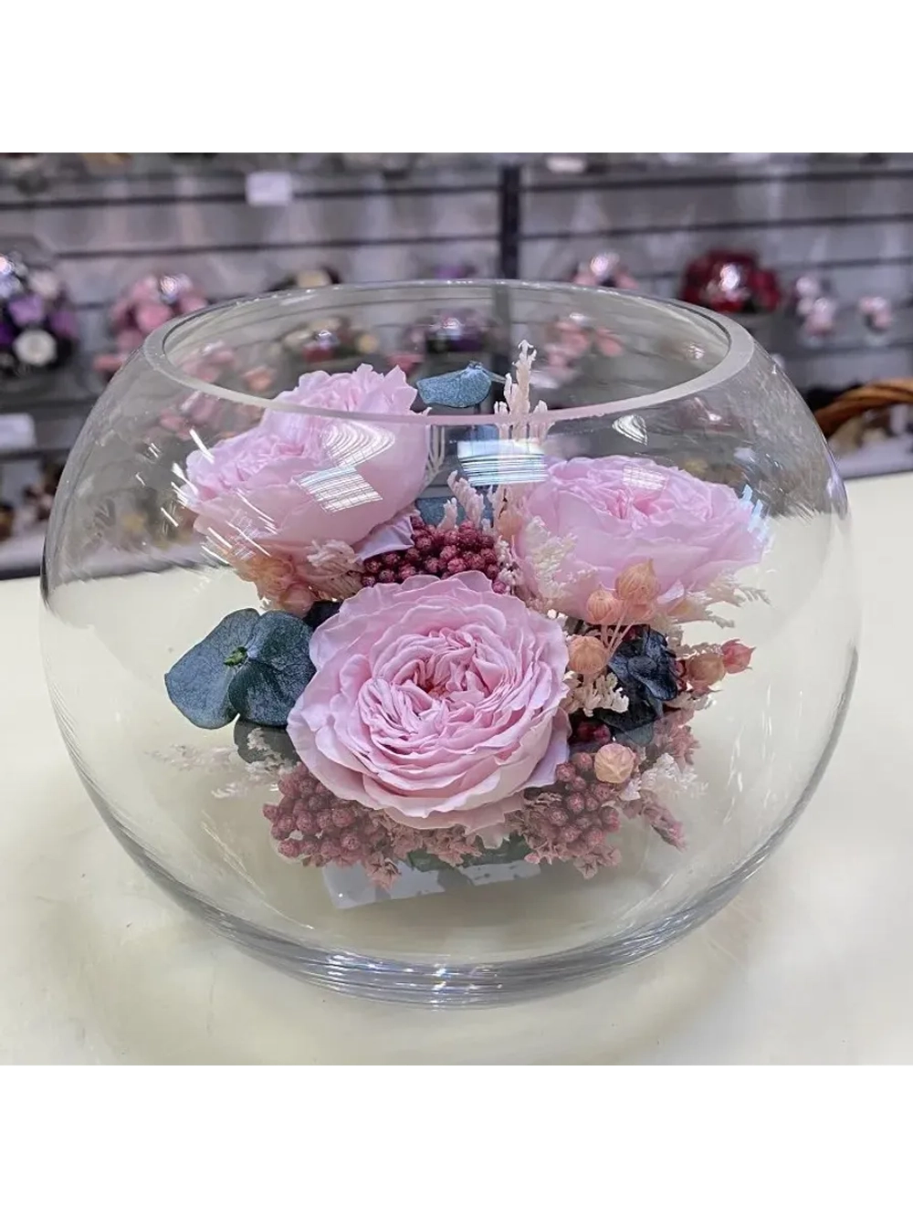 Натуральные пионы в стекле, вакуум