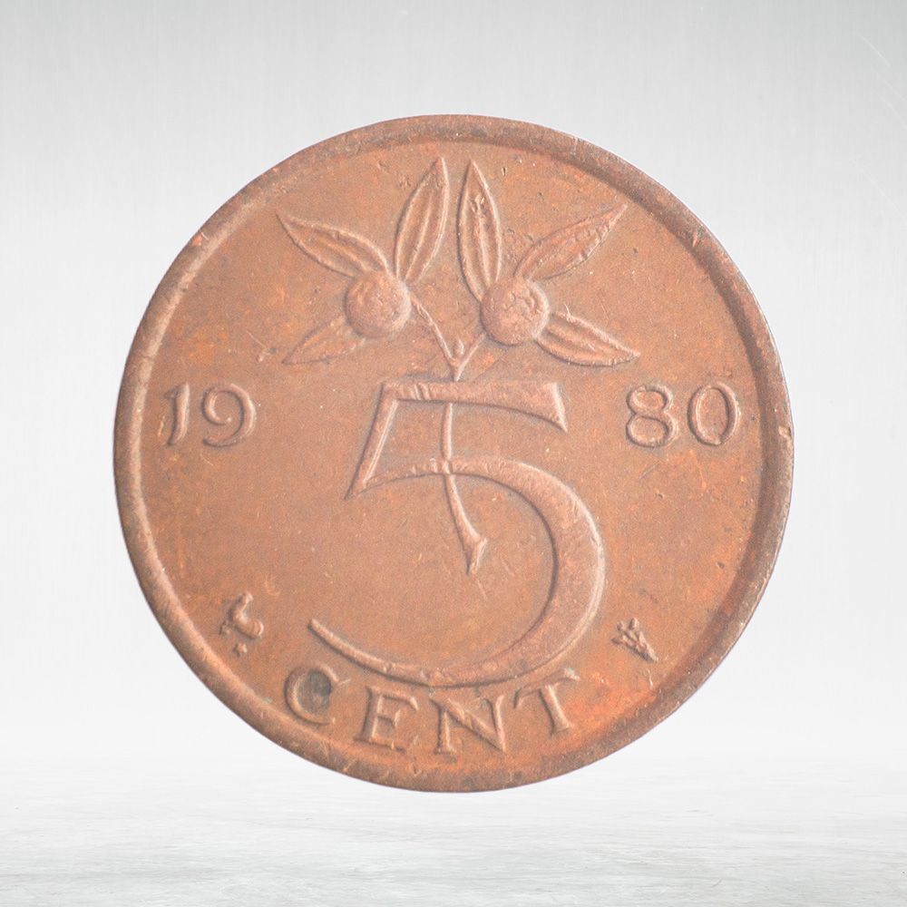 Netherlands, 5 Cents - Juliana, 1980, VF