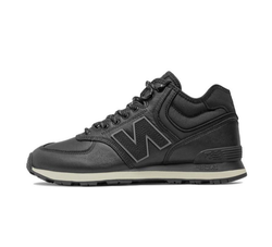 alt="New Balance 574 MID Black MH574GX1 мужские зимние кроссовки черного цвета вид сбоку на белом фоне"