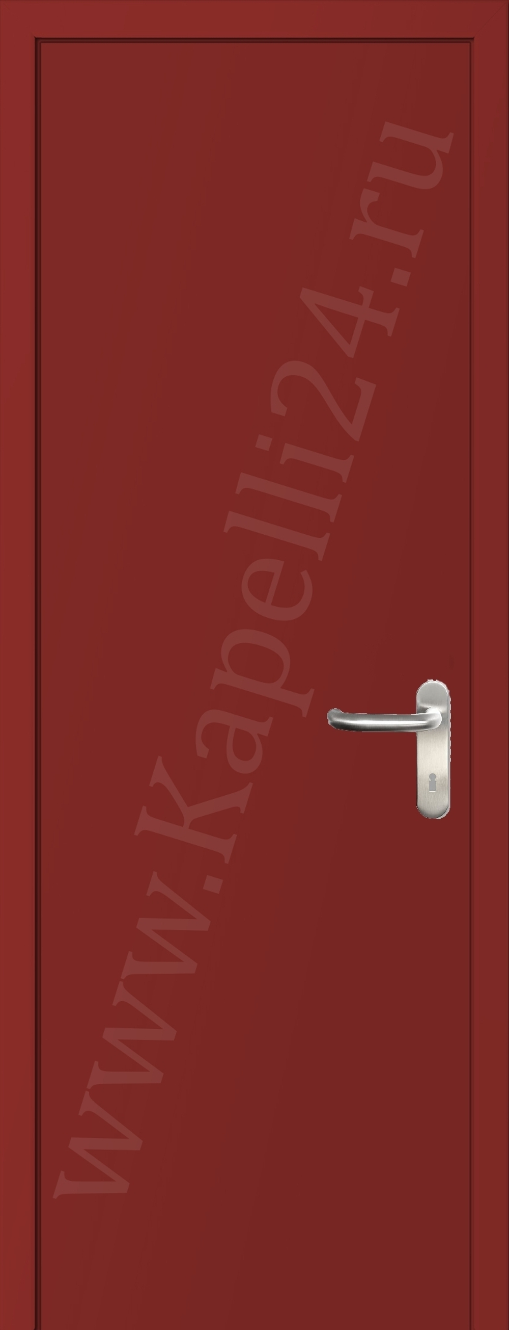 Дверь влагостойкая пластиковая KAPELLI multicolor ДГ RAL 3013 Томатно-красный + коробка