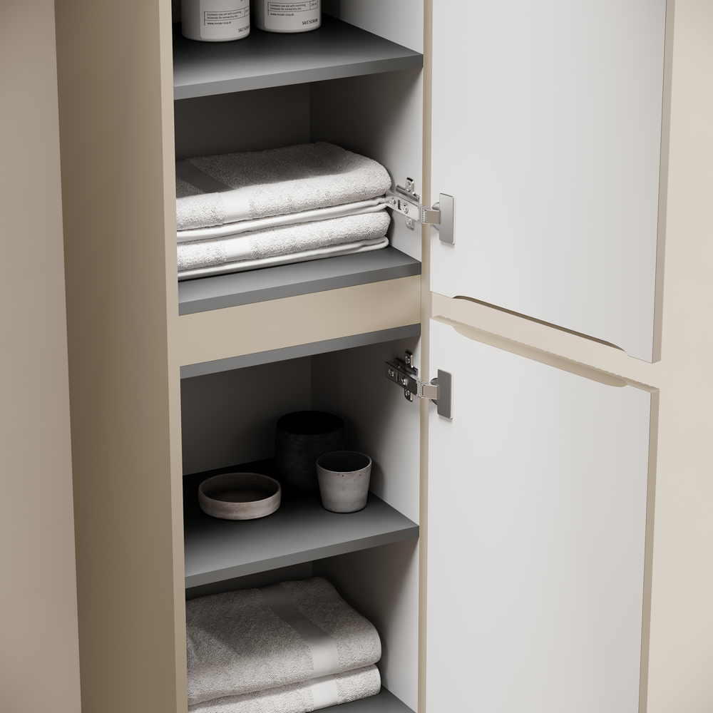 Шкаф-пенал подвесной Sancos Code, 350х350х1650 мм, цвет серо-бежевый, PCD35GB