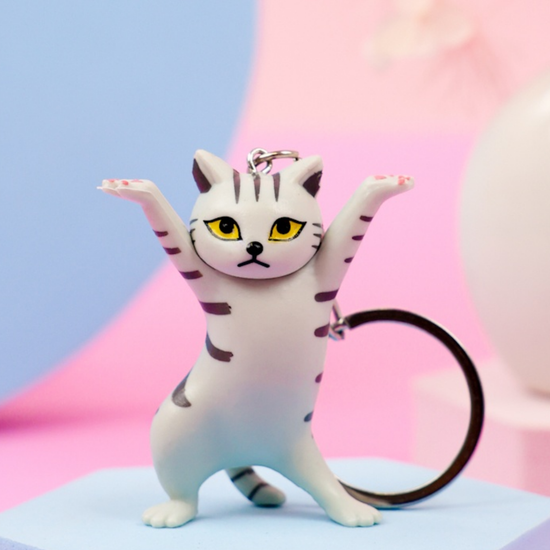 Брелок Позирующий котик, серый