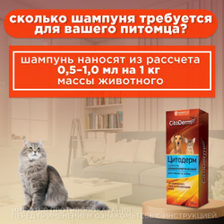 Цитодерм Neoterica, Шампунь для кошек и собак дерматологический, 200 мл. Хлоргексидин.