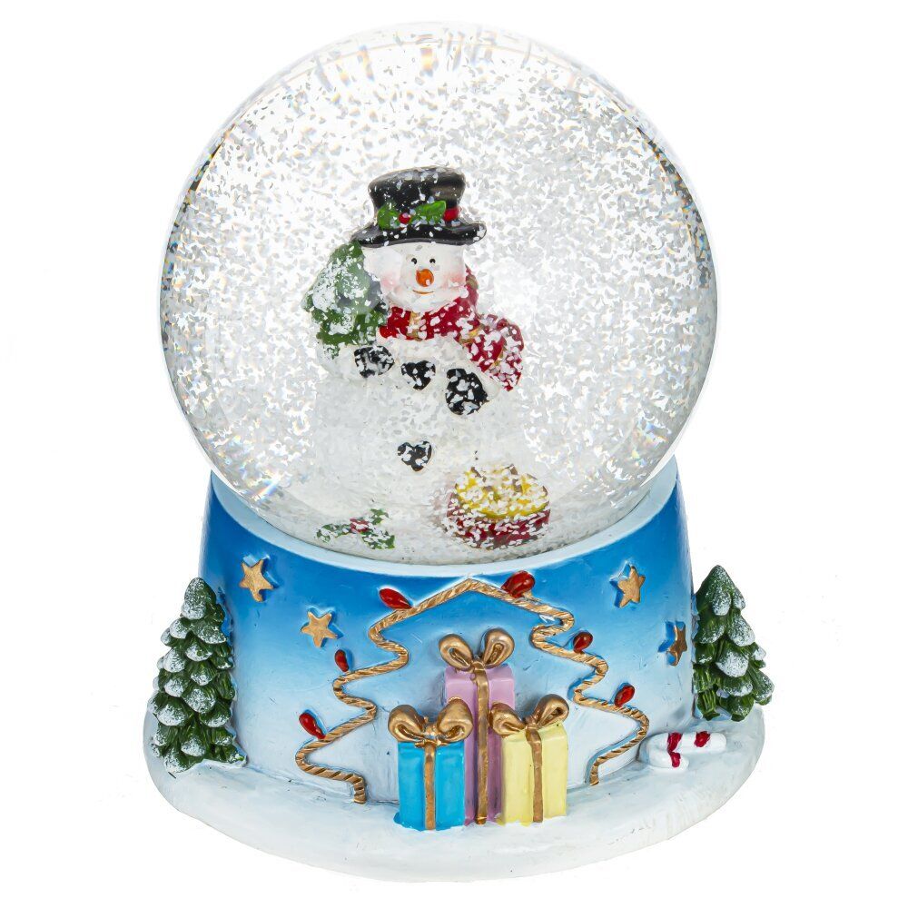 GAEM Фигурка декор в стекл шаре "Дед Мороз/Снеговик", D 7 см, L8,5 W8 H9 см, 2в.