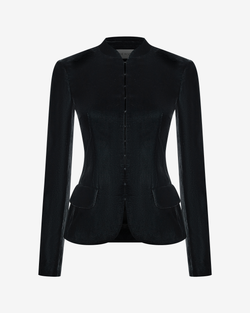 Жакет приталенный из бархата